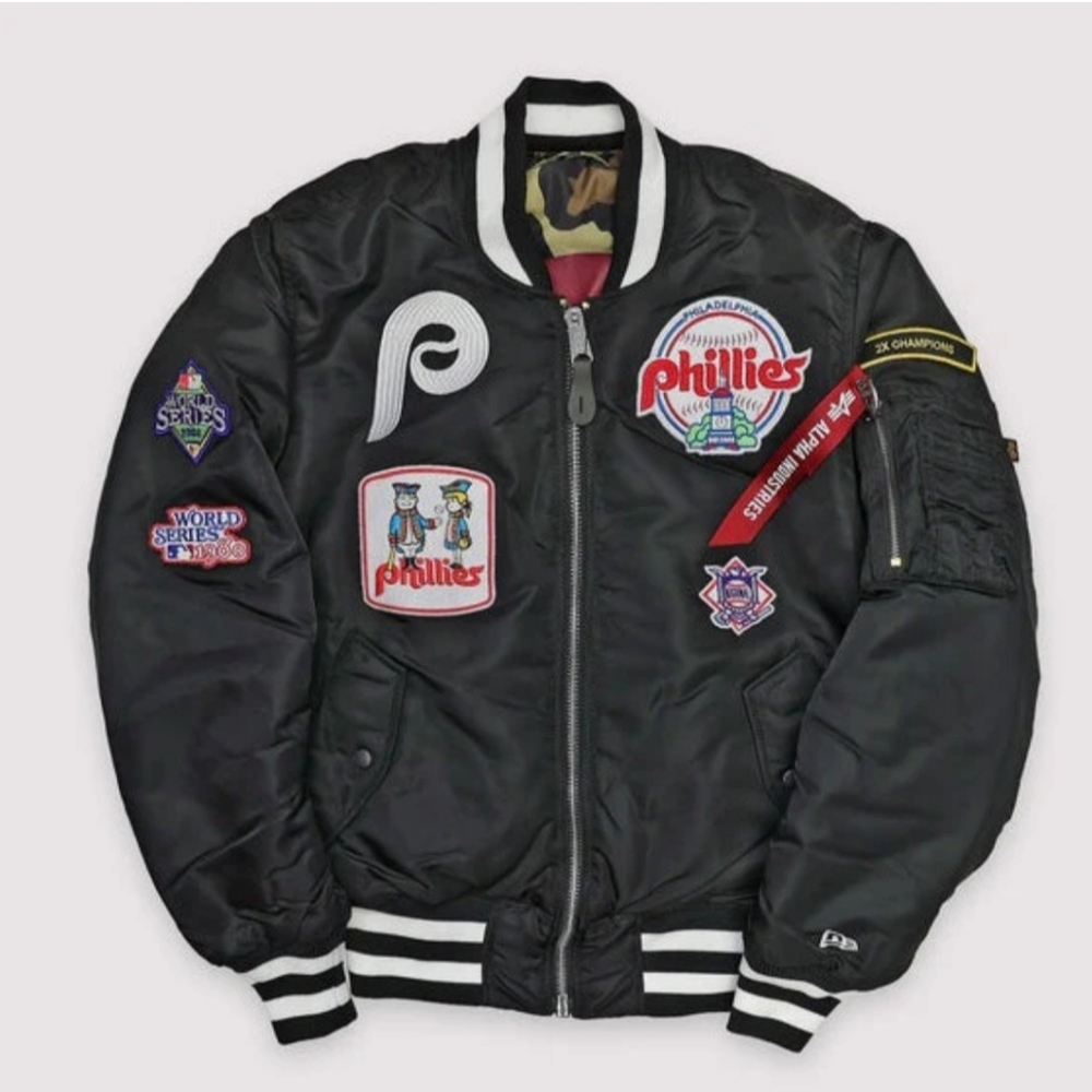 PHILADELPHIA PHILLIES REVERSIBLE BOMBER JACKET